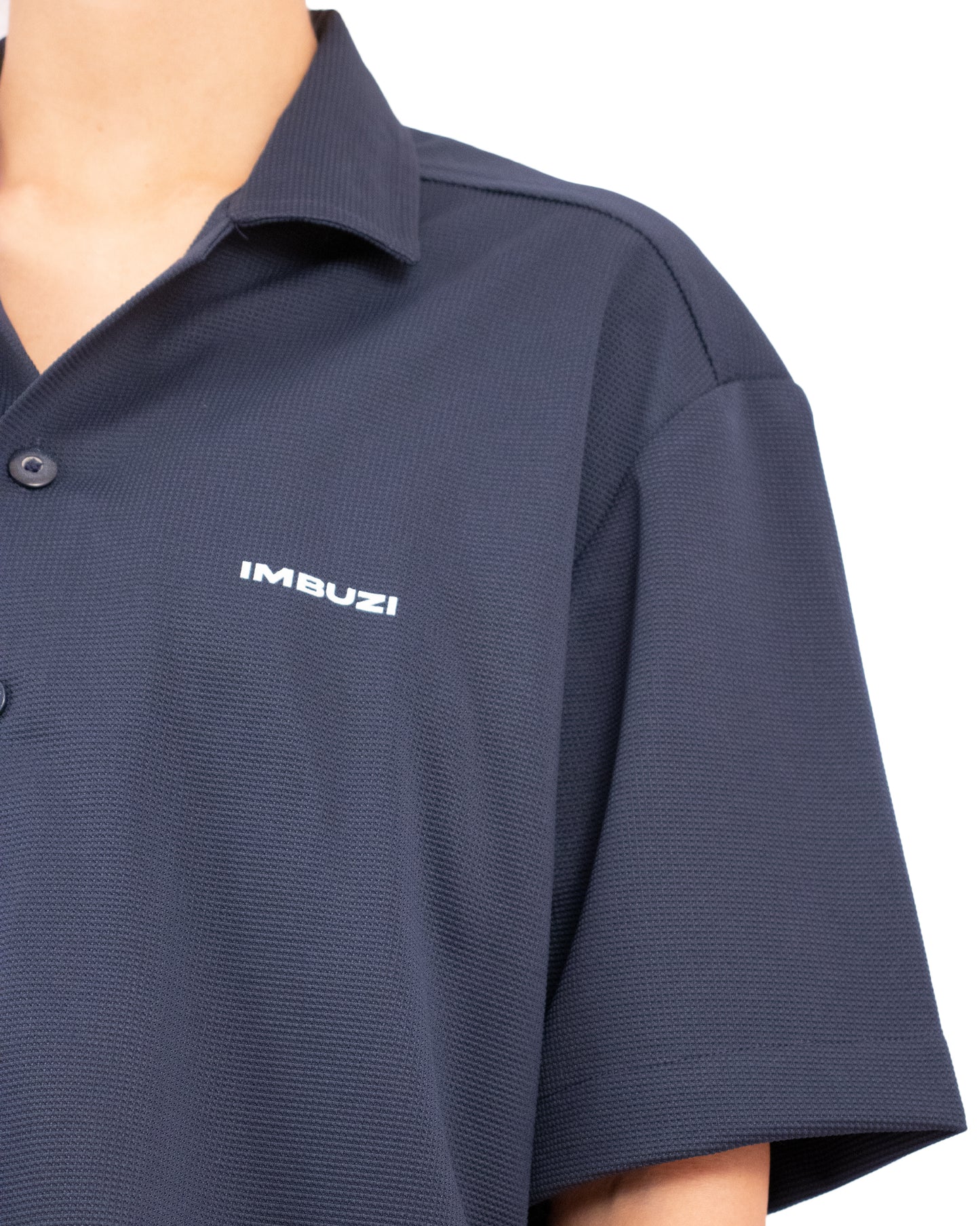 Navy Blue Bowling Shirt Oversized
