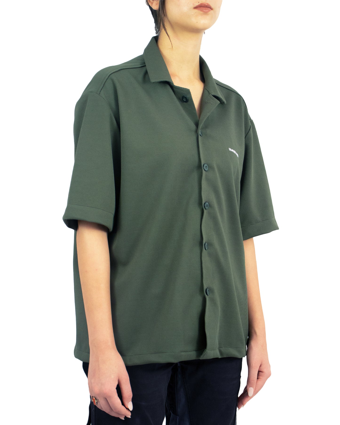 Olive Green Bowling Shirt Oversized