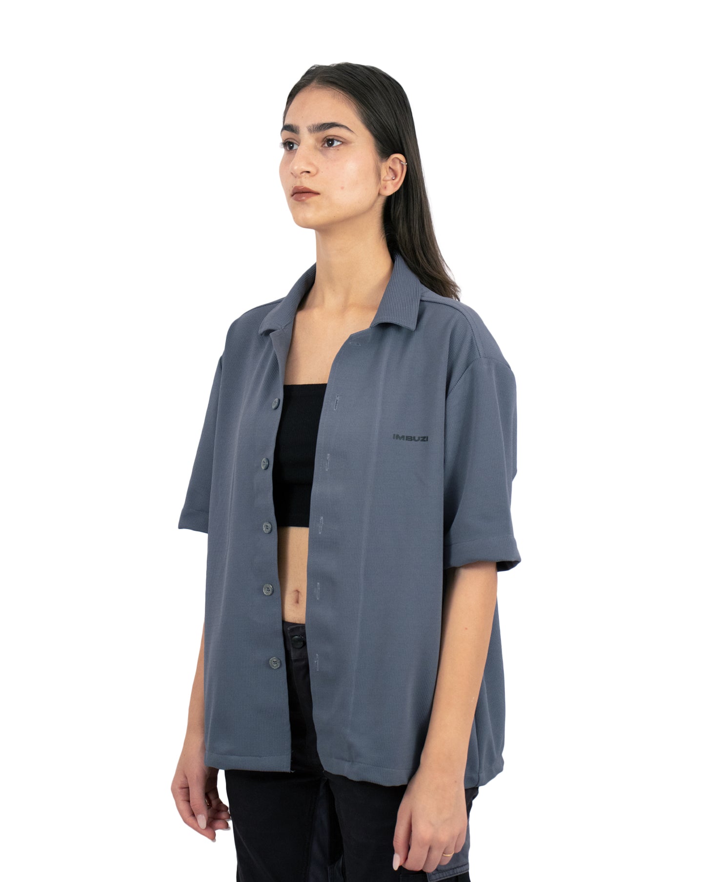 Ash Grey Bowling Shirt Oversized