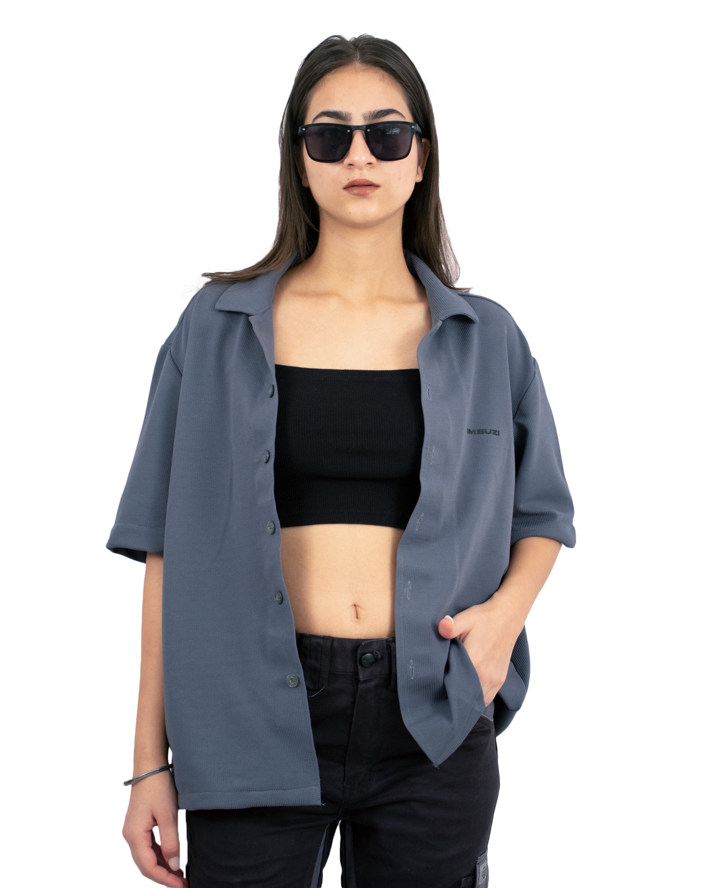 Ash Grey Bowling Shirt Oversized