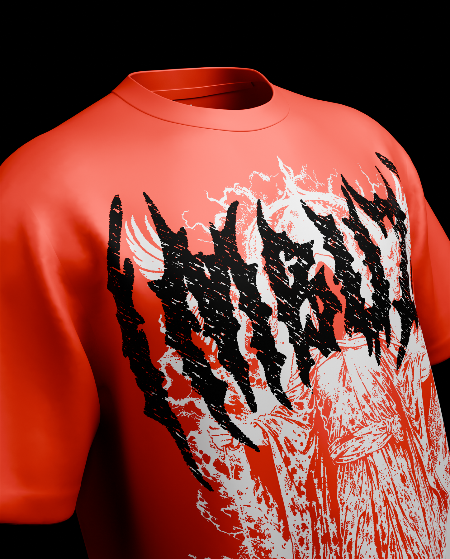 Red Infernal Wrath Oversized Tshirt